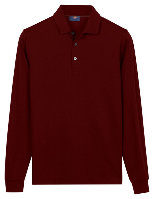 Baileys Long Sleeve Placket Buttons Poloshirt Port Red