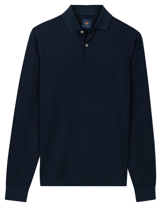 Baileys Long Sleeve Subtle Two-Tone Polo Dark Blue