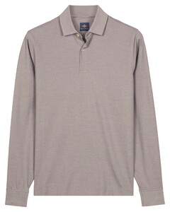 Baileys Long Sleeve Subtle Two-Tone Polo Stone Grey