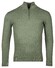 Baileys Luxury Pima Cotton Half Zip Collar Single Knit Trui Olive Green Melange