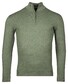 Baileys Luxury Pima Cotton Half Zip Collar Single Knit Trui Olive Green Melange
