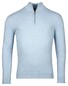 Baileys Luxury Pima Cotton Half Zip Collar Single Knit Trui Pastel Blauw Melange