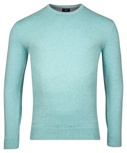 Baileys Luxury Pima Cotton Uni Color Crew Neck Single Knit Trui Aqua