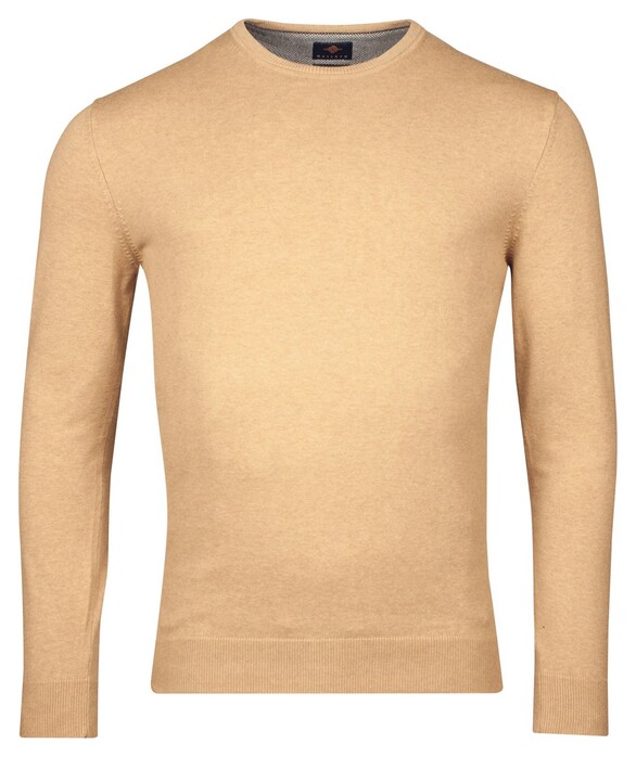 Baileys Luxury Pima Cotton Uni Color Crew Neck Single Knit Trui Beige