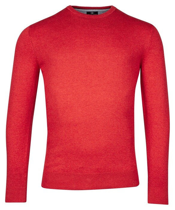 Baileys Luxury Pima Cotton Uni Color Crew Neck Single Knit Trui Coral Melange