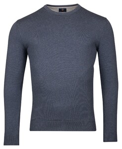 Baileys Luxury Pima Cotton Uni Color Crew Neck Single Knit Trui Deep Denim Blue