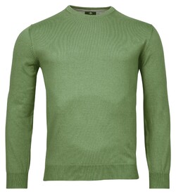 Baileys Luxury Pima Cotton Uni Color Crew Neck Single Knit Trui Misty Green Melange