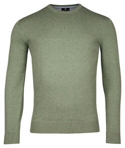 Baileys Luxury Pima Cotton Uni Color Crew Neck Single Knit Trui Olive Green Melange