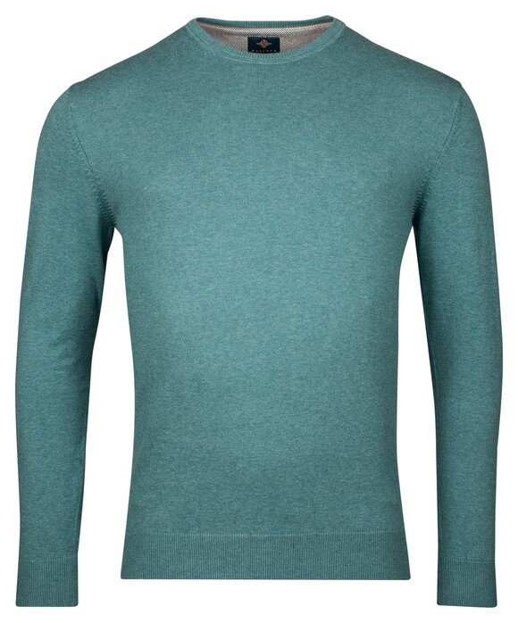 Baileys Luxury Pima Cotton Uni Color Crew Neck Single Knit Trui Sky Blue Melange