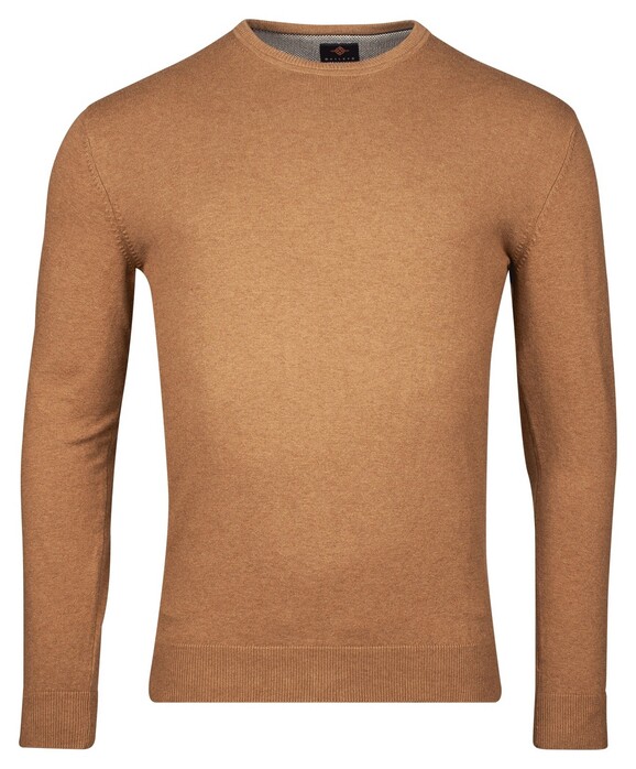 Baileys Luxury Pima Cotton Uni Color Crew Neck Single Knit Trui Taupe