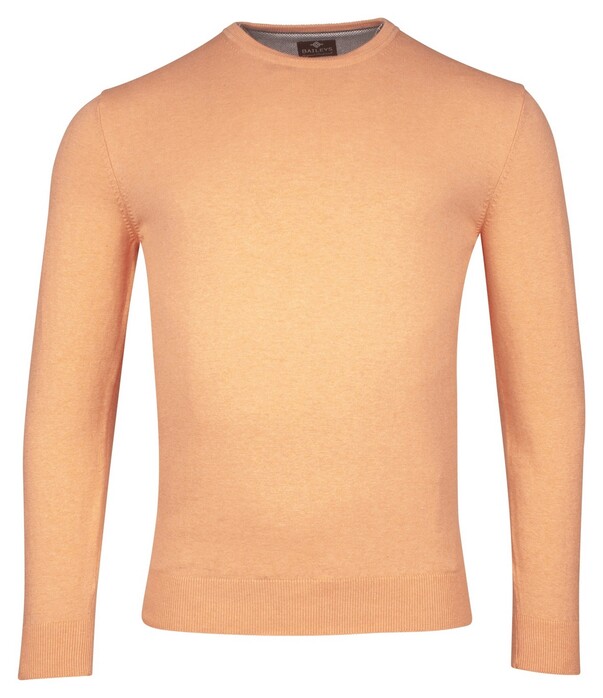 Baileys Luxury Pima Cotton Uni Color Crew Neck Single Knit Trui Zalm
