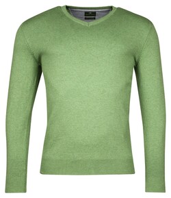 Baileys Luxury Pima Cotton V-Neck Single Knit Pullover Apple Green