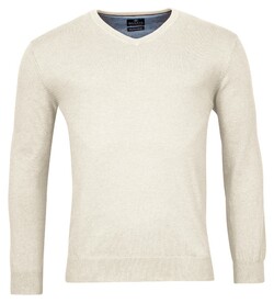 Baileys Luxury Pima Cotton V-Neck Single Knit Pullover Kitt Melange