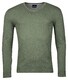 Baileys Luxury Pima Cotton V-Neck Single Knit Trui Olive Green Melange
