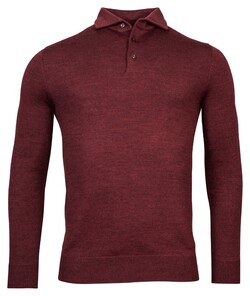 Baileys Merino Blend Pullover Polo Collar Buttons Single Knit Trui Bordeaux