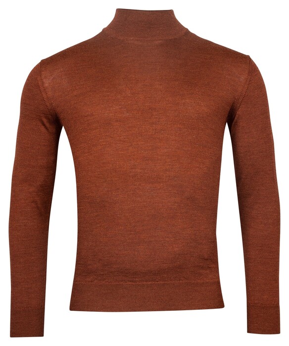 Baileys Merino High Turtleneck Single Knit Trui Stone Red