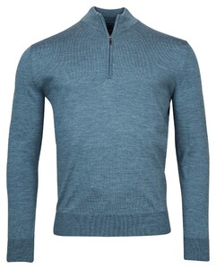 Baileys Merino Wool Half Zip Single Knit Trui Raf Blue