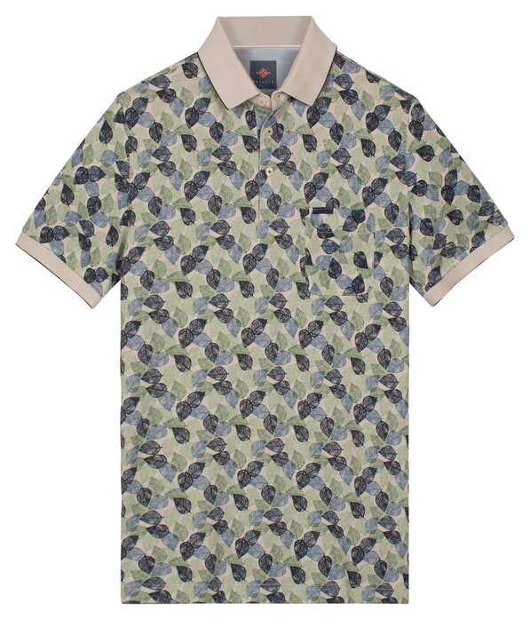 Baileys Multi Leaves Pattern Piqué Polo Misty Green