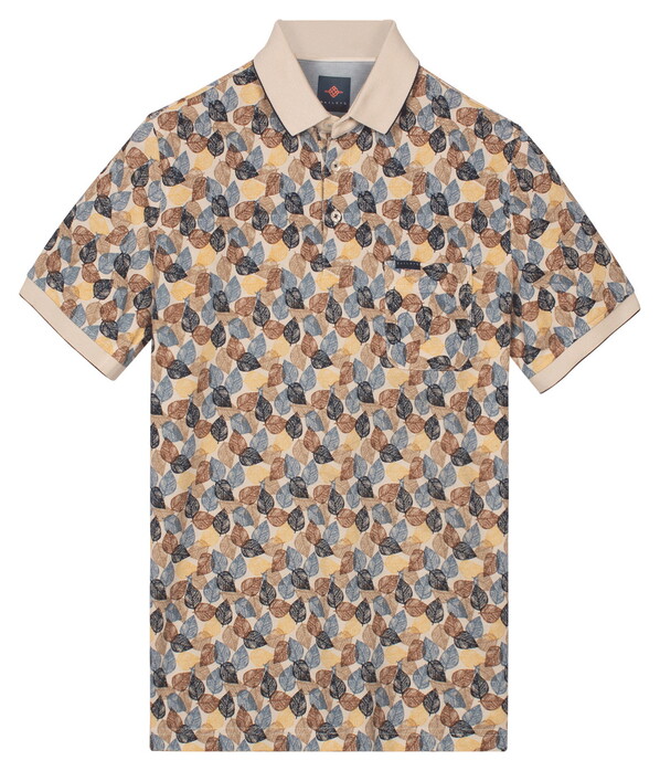 Baileys Multi Leaves Pattern Piqué Poloshirt Caramel