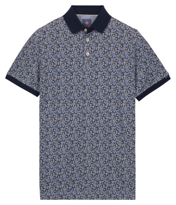Baileys Multi Open Squares Piqué Polo Delft Blue