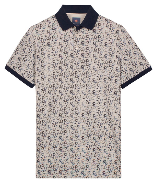 Baileys Multi Open Squares Piqué Polo Midden Grijs