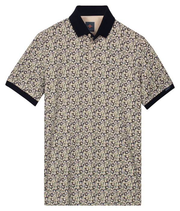 Baileys Multi Open Squares Piqué Polo Misty Green