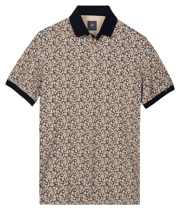 Baileys Multi Open Squares Piqué Polo Zand