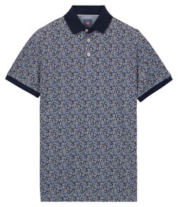 Baileys Multi Open Squares Piqué Poloshirt Delft Blue