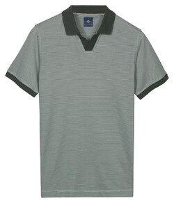 Baileys No Buttons V-Neck Small Yarn Dyed Stripe Polo Thyme Green