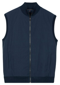 Baileys No Sleeves Full Zip Knit Front Light Padded Quilted Cardigan Delft Blue