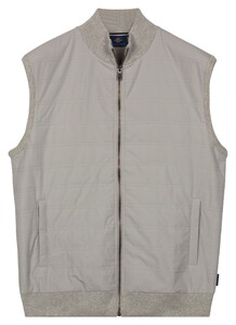 Baileys No Sleeves Full Zip Knit Front Light Padded Quilted Cardigan Mid Grey