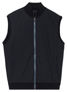 Baileys No Sleeves Full Zip Knit Front Light Padded Quilted Cardigan Navy