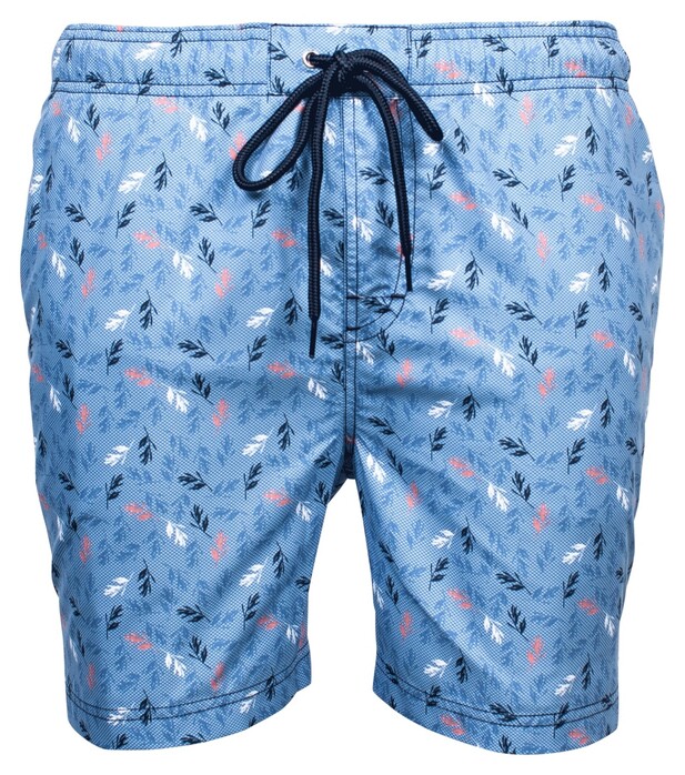 Baileys Olive Leaves Pattern Swim Short Federal Blue