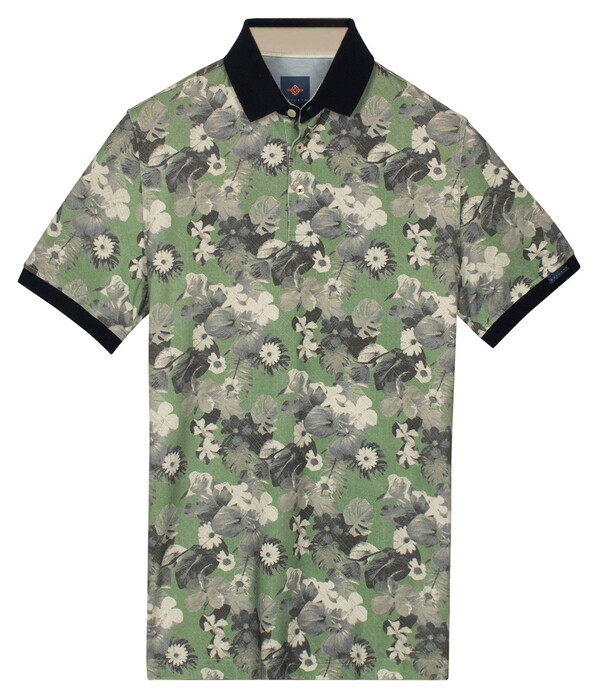 Baileys Oxford Piqué Botanical Fantasy Polo Misty Green