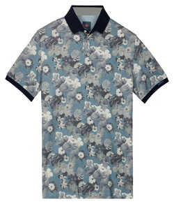 Baileys Oxford Piqué Botanical Fantasy Polo Riviera Blue