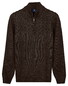Baileys Part Cable Knit Pattern Half Zip Pullover Brown