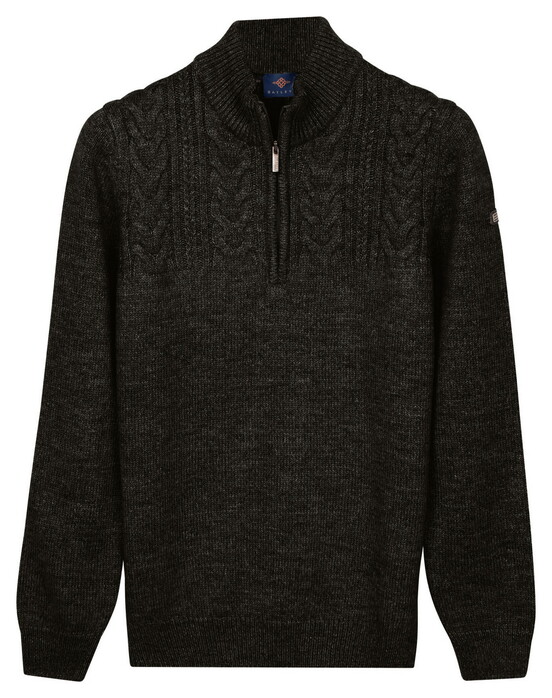 Baileys Part Cable Knit Pattern Half Zip Pullover Dark Green