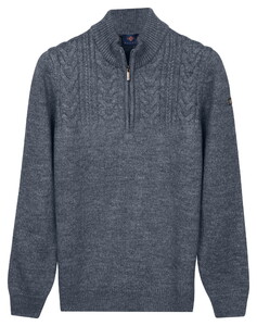 Baileys Part Cable Knit Pattern Half Zip Pullover Faded Blue