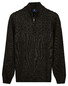 Baileys Part Cable Knit Pattern Half Zip Trui Donker Groen