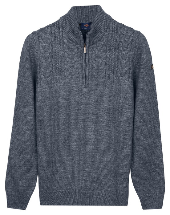 Baileys Part Cable Knit Pattern Half Zip Trui Faded Blue
