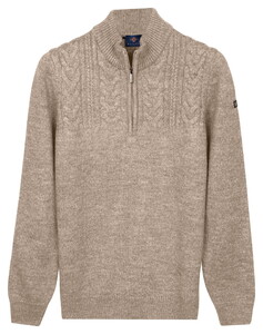 Baileys Part Cable Knit Pattern Half Zip Trui Marshmallow