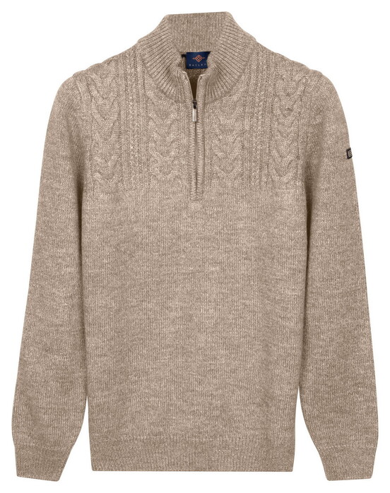 Baileys Part Cable Knit Pattern Half Zip Trui Marshmallow
