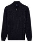 Baileys Part Cable Knit Pattern Half Zip Trui Navy