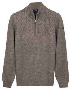 Baileys Part Cable Knit Pattern Half Zip Trui Steel Grey