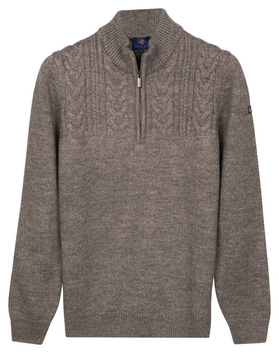 Baileys Part Cable Knit Pattern Half Zip Trui Steel Grey