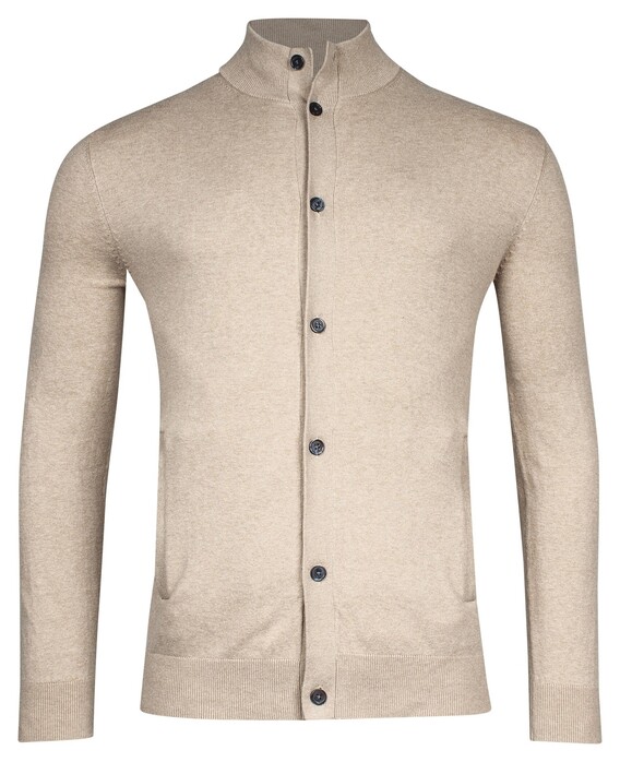 Baileys Pima Cotton Buttons Single Knit Vest Beige
