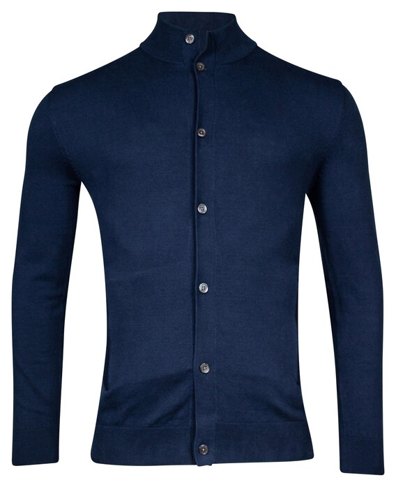 Baileys Pima Cotton Buttons Single Knit Vest Dark Blue