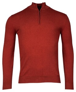 Baileys Pima Cotton Halfzip Single Knit Trui Stone Red