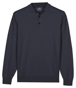 Baileys Pima Cotton Polo Pullover Placket Buttons Trui Dark Blue