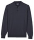 Baileys Pima Cotton Polo Pullover Placket Buttons Trui Dark Blue